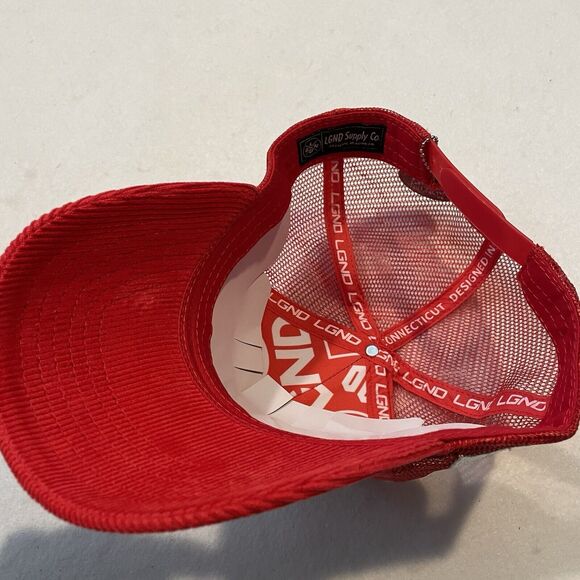 LGND Supply Co. RACING TEAM Corduroy Mesh Snapback hat Trucker Ballcap NWT - Picture 5 of 5